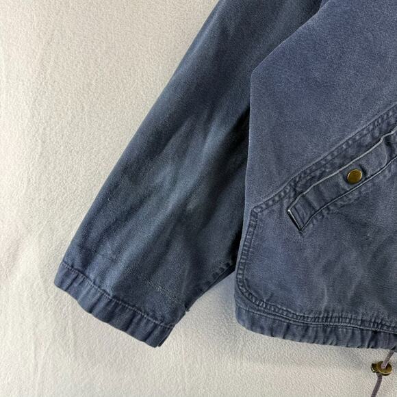Vintage Mickey Mouse Jacket Men's Large Blue Disney Canvas Boxy barn Cropped 90s - Picture 5 of 12